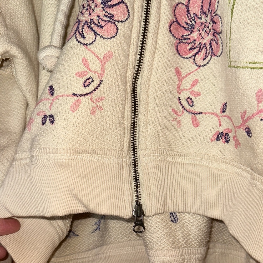 We The Free Up The Vine zip Hoodie Ivory Combo Size XL NWT - Picture 15 of 16